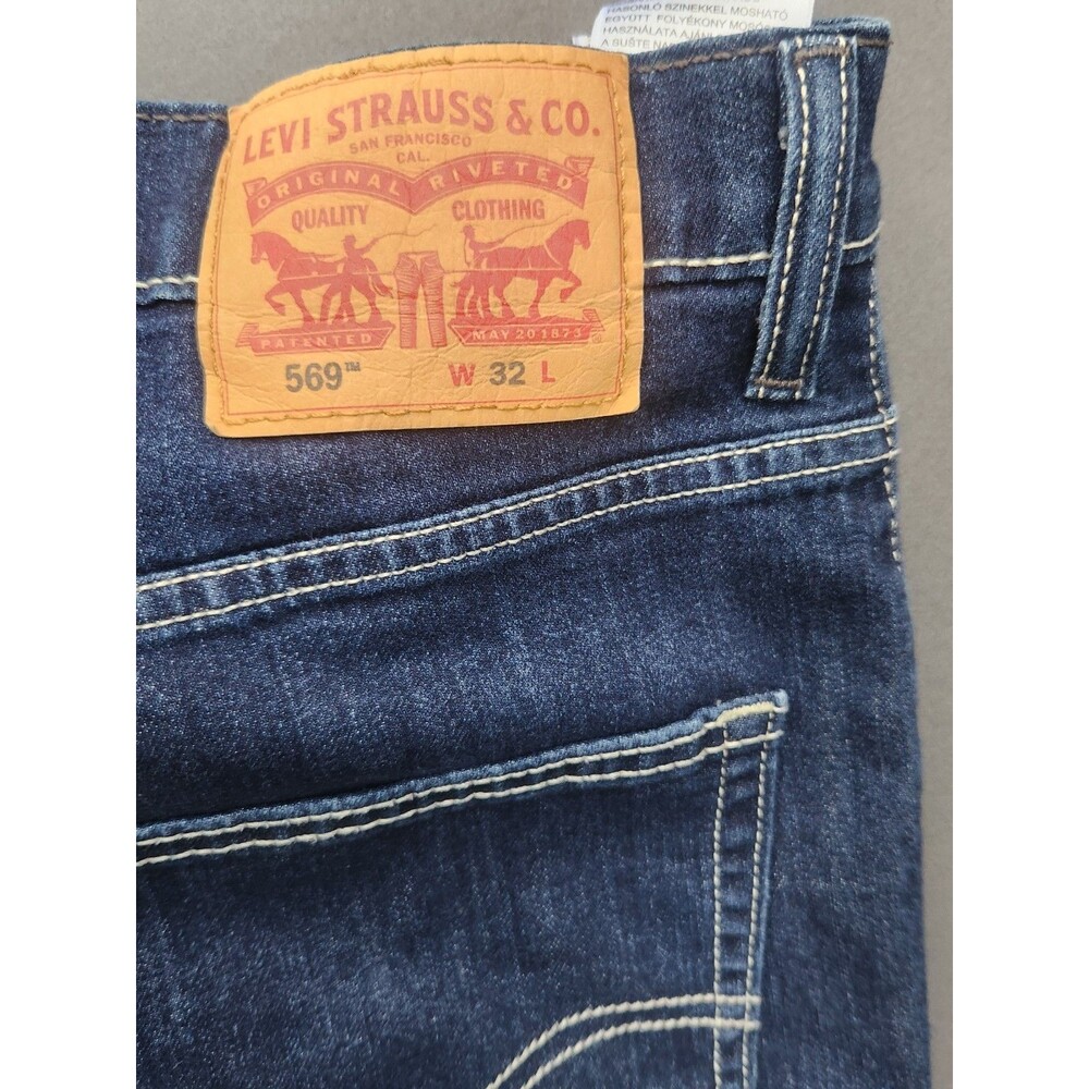 Levi's 569 Shorts Blue Jeans Cut-offs 32 x 12 Pants Loose Straight Mens Boys
